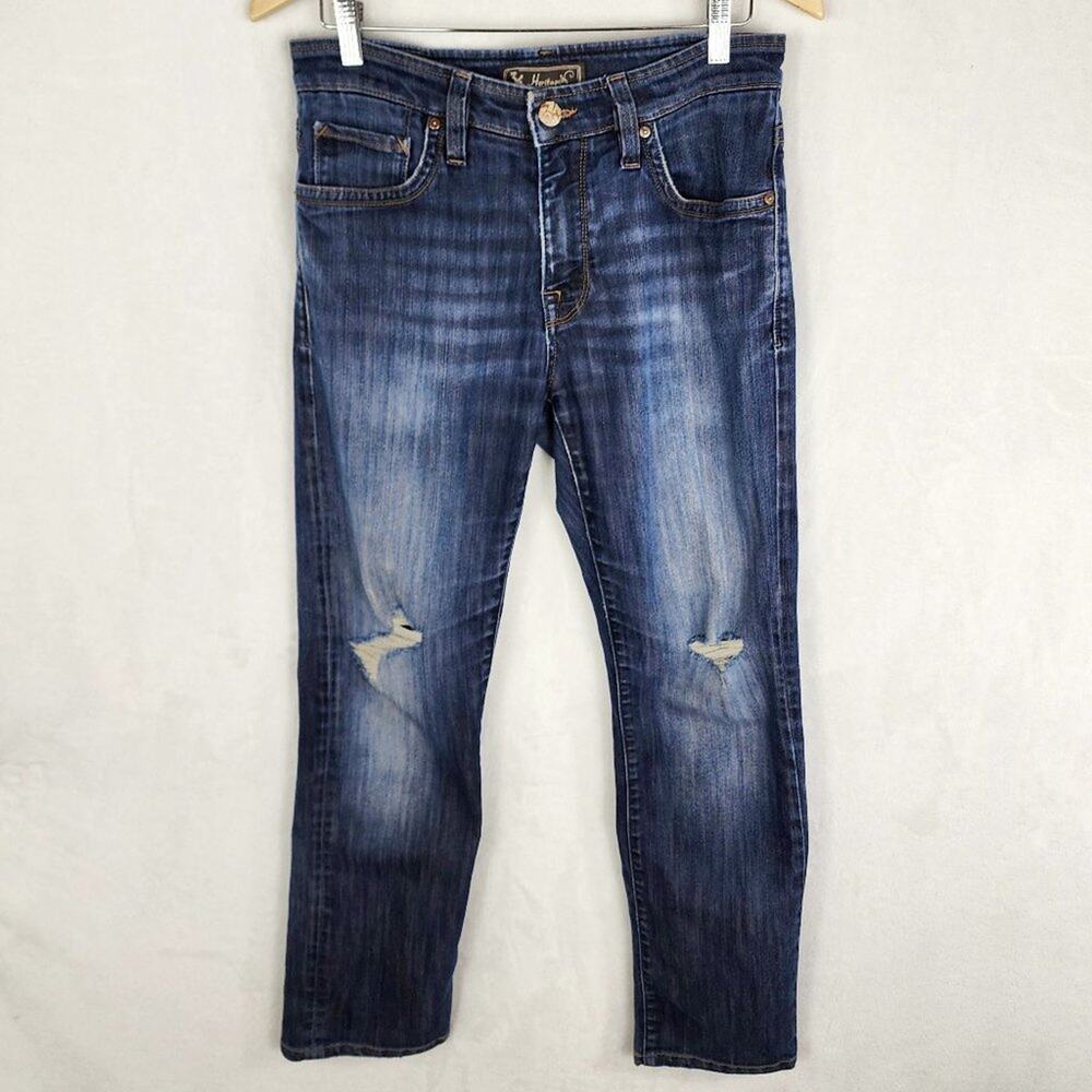 Heritage 34 Straight Jeans Men's 32X30 Courage Mid-Rise Distressed Denim Altered